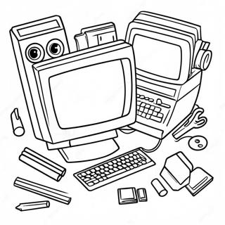 Kindergarten Computer Parts Coloring Pages