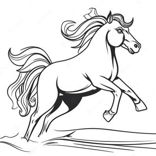 Galloping Mustang Horse Coloring Page 41920-34777