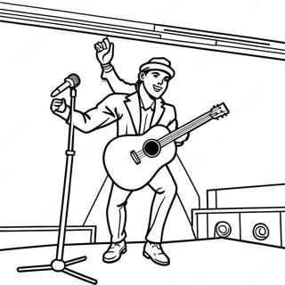 Zach Bryan Performing On Stage Coloring Page 41960-34809