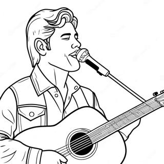 Zach Bryan Performing On Stage Coloring Page 41960-34811