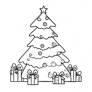 Festive Christmas Tree Coloring Page 41990-34833