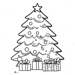 Festive Christmas Tree Coloring Page 41990-34834