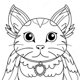 Cat With Colorful Wings Coloring Page 41999-34840