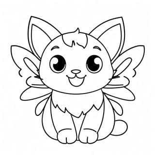 Cute Cat With Fairy Wings Coloring Page 42000-34841