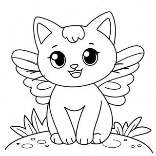 Cute Cat With Fairy Wings Coloring Page 42000-34842