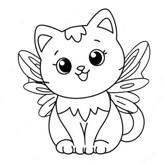 Cute Cat With Fairy Wings Coloring Page 42000-34843