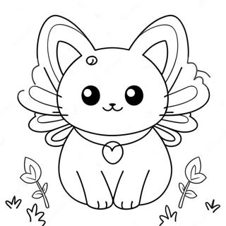 Cute Cat With Fairy Wings Coloring Page 42000-34844