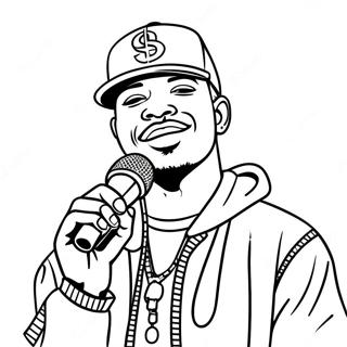 Cool Rapper With Microphone Coloring Page 4201-3390