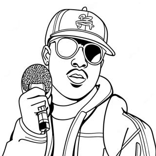 Cool Rapper With Microphone Coloring Page 4201-3392