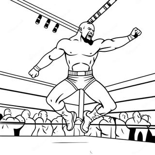 Wwe Wrestler Jumping On Opponent Coloring Page 42020-34850