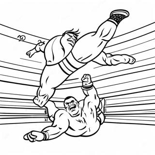 Wwe Wrestler Jumping On Opponent Coloring Page 42020-34851