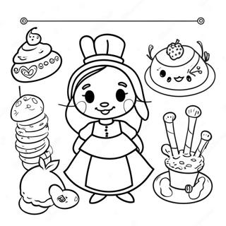 Charming Alice In Wonderland Bakery Coloring Page 42041-34867