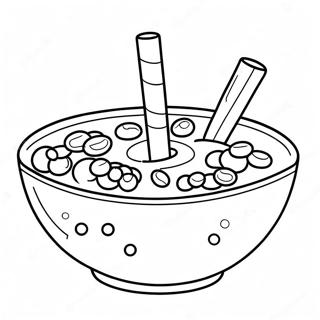 Colorful Cereal Bowl With Milk Coloring Page 42061-34882