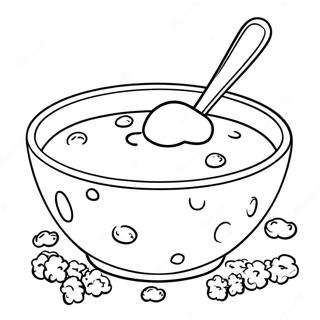 Colorful Cereal Bowl With Milk Coloring Page 42061-34884