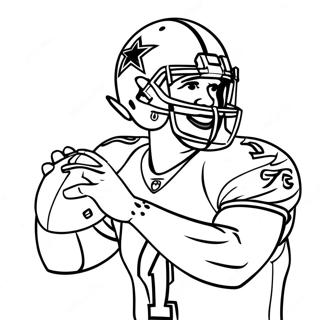 Dak Prescott Throwing Football Coloring Page 42111-34923