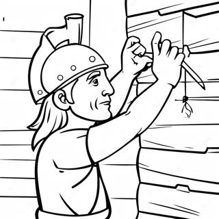 Brave Nehemiah Building The Wall Coloring Page 42131-34942