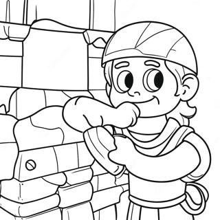 Brave Nehemiah Building The Wall Coloring Page 42131-34944