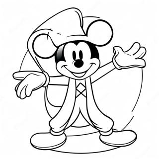 Magical Sorcerer Mickey In Action Coloring Page 42141-34950