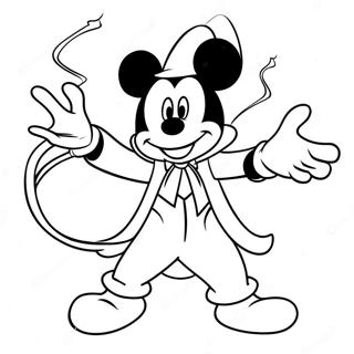 Magical Sorcerer Mickey In Action Coloring Page 42141-34952