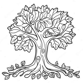 Colorful Fall Tree With Leaves Coloring Page 42151-34957