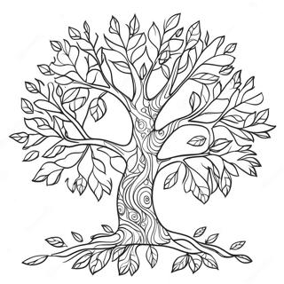 Colorful Fall Tree With Leaves Coloring Page 42151-34959