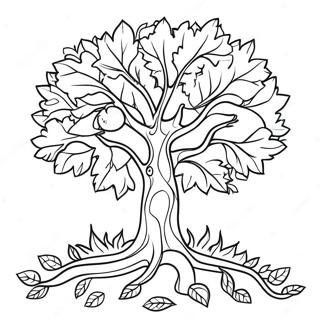 Colorful Fall Tree With Leaves Coloring Page 42151-34960