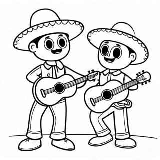 Festive Mariachi Band Coloring Page 42171-34966