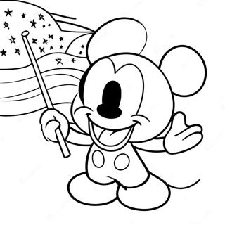 Mickey Mouse Celebrating Independence Day Coloring Page 42191-34986