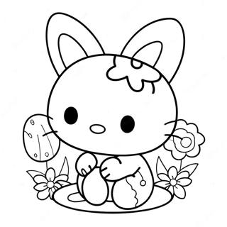 Hello Kitty Easter Coloring Page 42260-35038