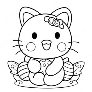 Hello Kitty With Easter Eggs Coloring Page 42261-35041