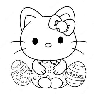 Hello Kitty With Easter Eggs Coloring Page 42261-35042