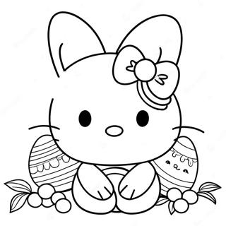 Hello Kitty With Easter Eggs Coloring Page 42261-35043