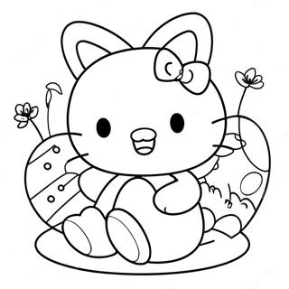 Hello Kitty With Easter Eggs Coloring Page 42261-35044