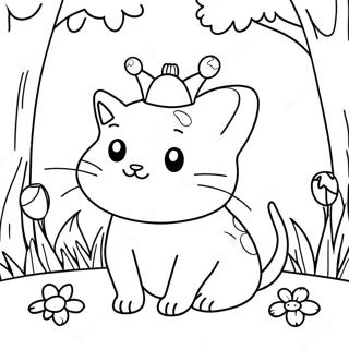 Cute Cat Toad In A Garden Coloring Page 42271-35050