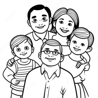 Family Of 5 Coloring Pages