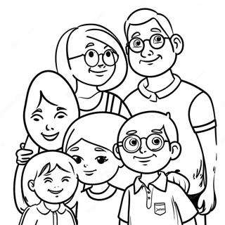 Family Of 5 Coloring Page 42290-35074