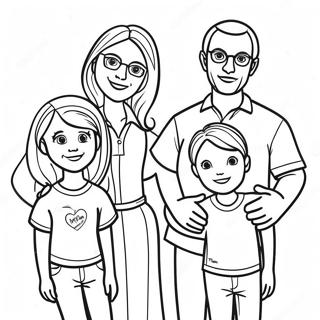 Family Of 5 Coloring Page 42290-35076