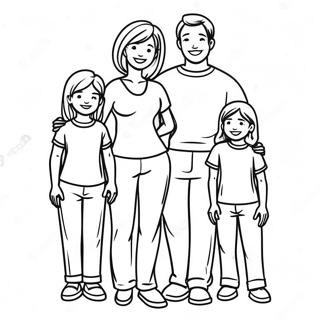 Family Of 5 Coloring Pages