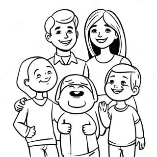 Happy Family Of 5 Coloring Page 42291-35067