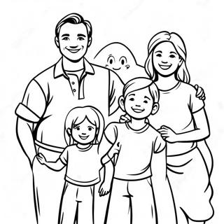 Happy Family Of 5 Coloring Page 42291-35068