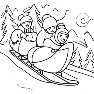 Sledding Coloring Pages