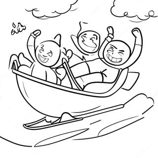 Sledding Adventure Coloring Page 42310-35070