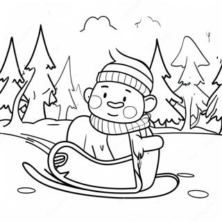 Winter Wonderland Sledding Coloring Page 42311-35077