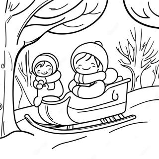 Winter Wonderland Sledding Coloring Page 42311-35080