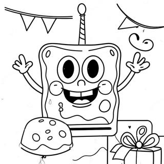 Spongebob Birthday Celebration Coloring Page 42330-35094