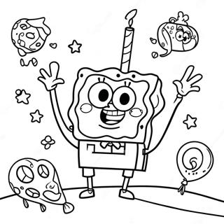 Spongebob Birthday Celebration Coloring Page 42330-35096