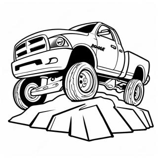 Custom Lifted Dodge Truck Coloring Page 42391-35145