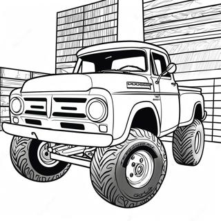 Custom Lifted Dodge Truck Coloring Page 42391-35147