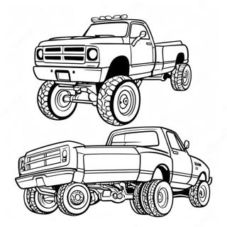 Custom Lifted Dodge Truck Coloring Page 42391-35148