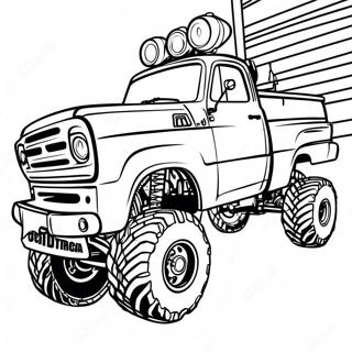 Custom Lifted Dodge Truck Coloring Page 42391-35333